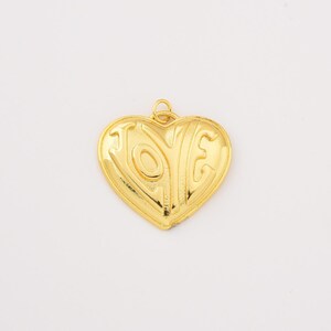 Puffy Herz Anhänger Charme, Gold Filled Retro LIEBE Design Schmuckherstellung Lieferung, nette Erklärung Halskette Armband Geschenk für sie, cp2283
