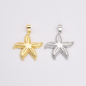 Gold Starfish Charm, Gold Filled Sea Star Pendant, Starfish Charm for Bracelet Necklace DIY Jewelry Making Supply Fish Ocean Beach, CP2134