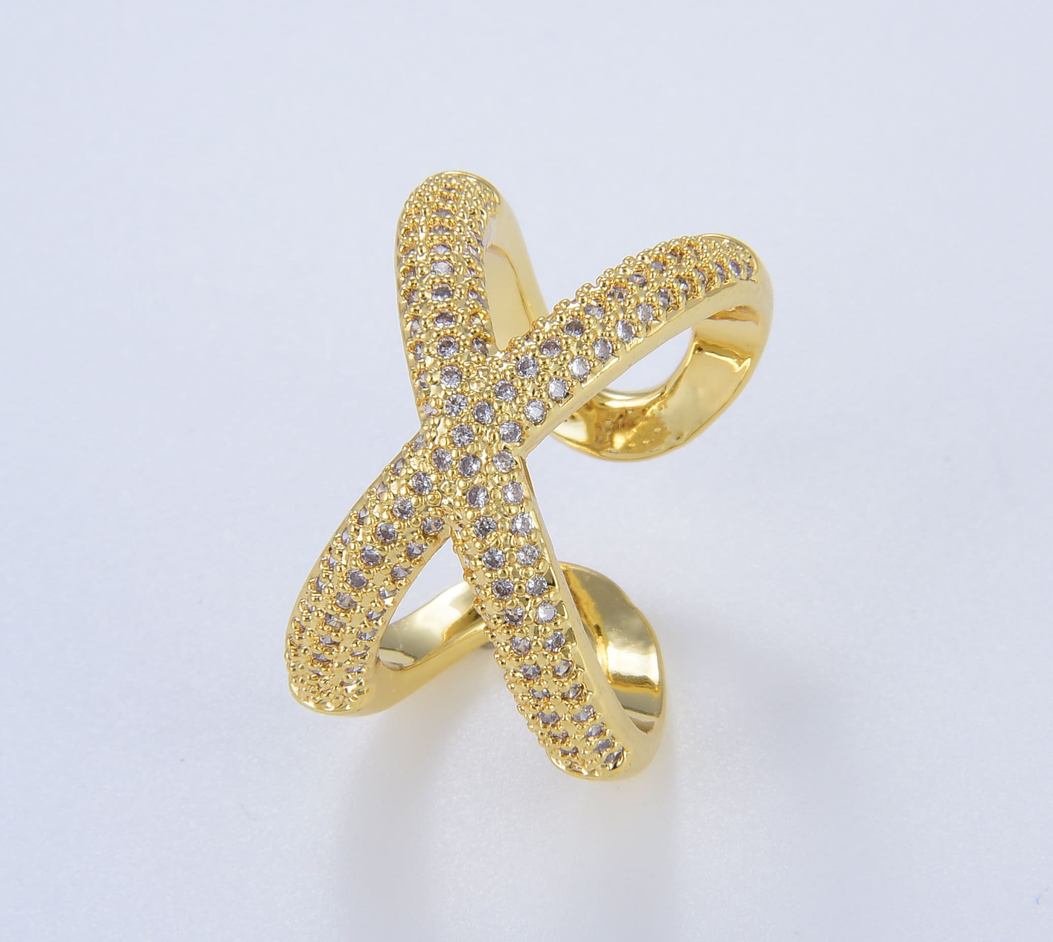 Petite Twist Full Eternity Ring CZ Gold Infinity Ring Cubic Zirconia ...
