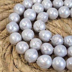 Gray Pearls, Near Round Loose Pearl Beads, 6-7mm Freshwater