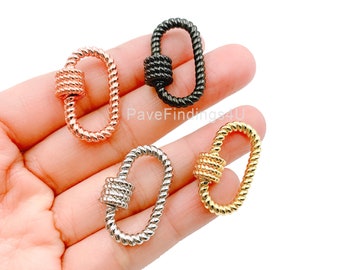 18K Gold Filled Oval Screw Clasp, Screw Clasp, Carabiner Clasp, Carabiner Lock for Bracelet Necklace Jewelry Making Supply, 29x18mm, CL367