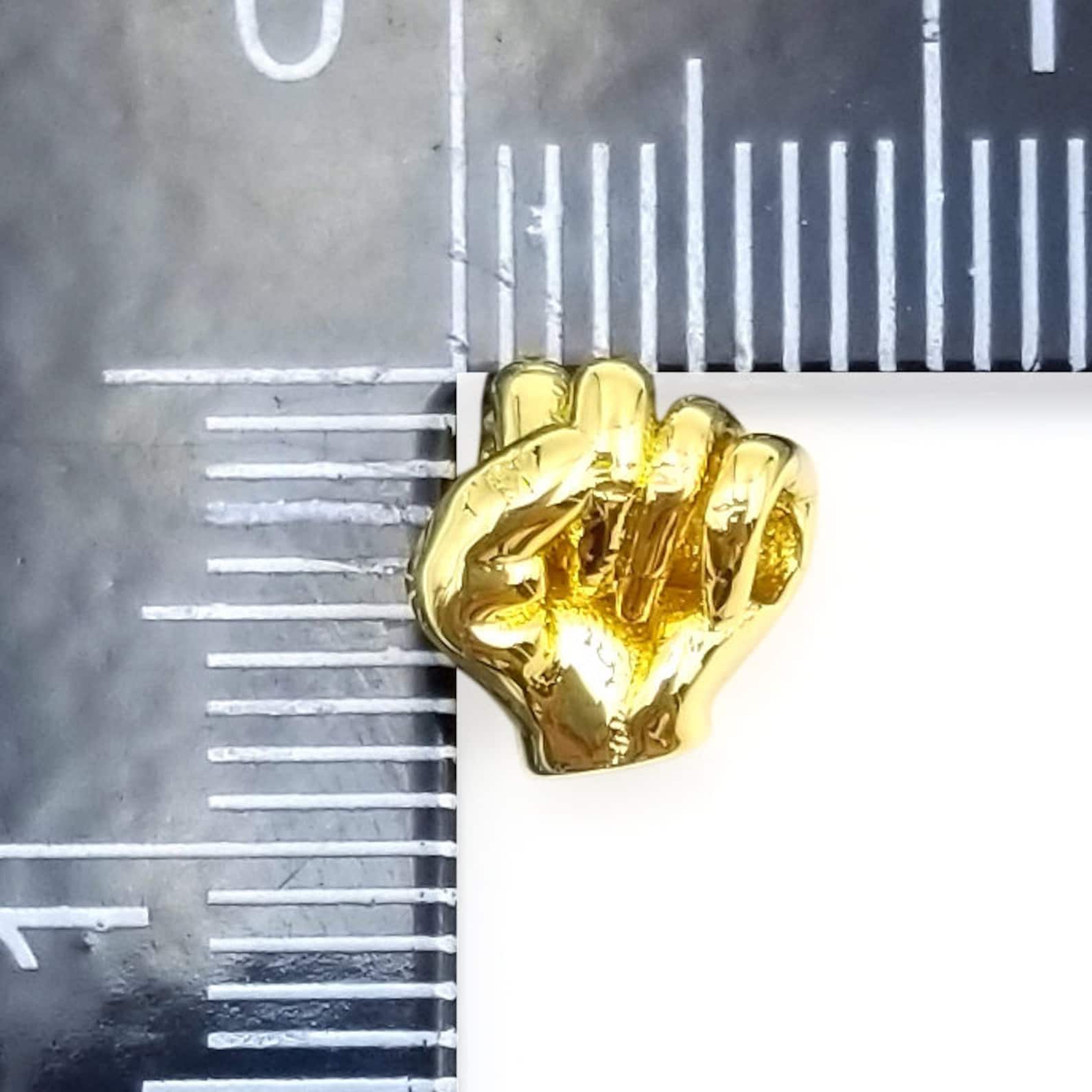 24K Gold Power Fist Beads Gold/silver/black/rose Gold Fist Spacer Beads ...