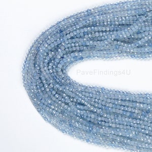 High Quality Blue Aquamarine Beads,  4mm Faceted Round Loose Gemstone, Spacer Beads for DIY Jewelry Making & Design 15.5&quot; Full Strand PRP504