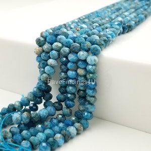 7x5MM Blue Chrysocolla Beads Grade AAA Genuine Natural Gemstone Full Strand Round Loose Beads 15.5&quot;, PRP100-E409