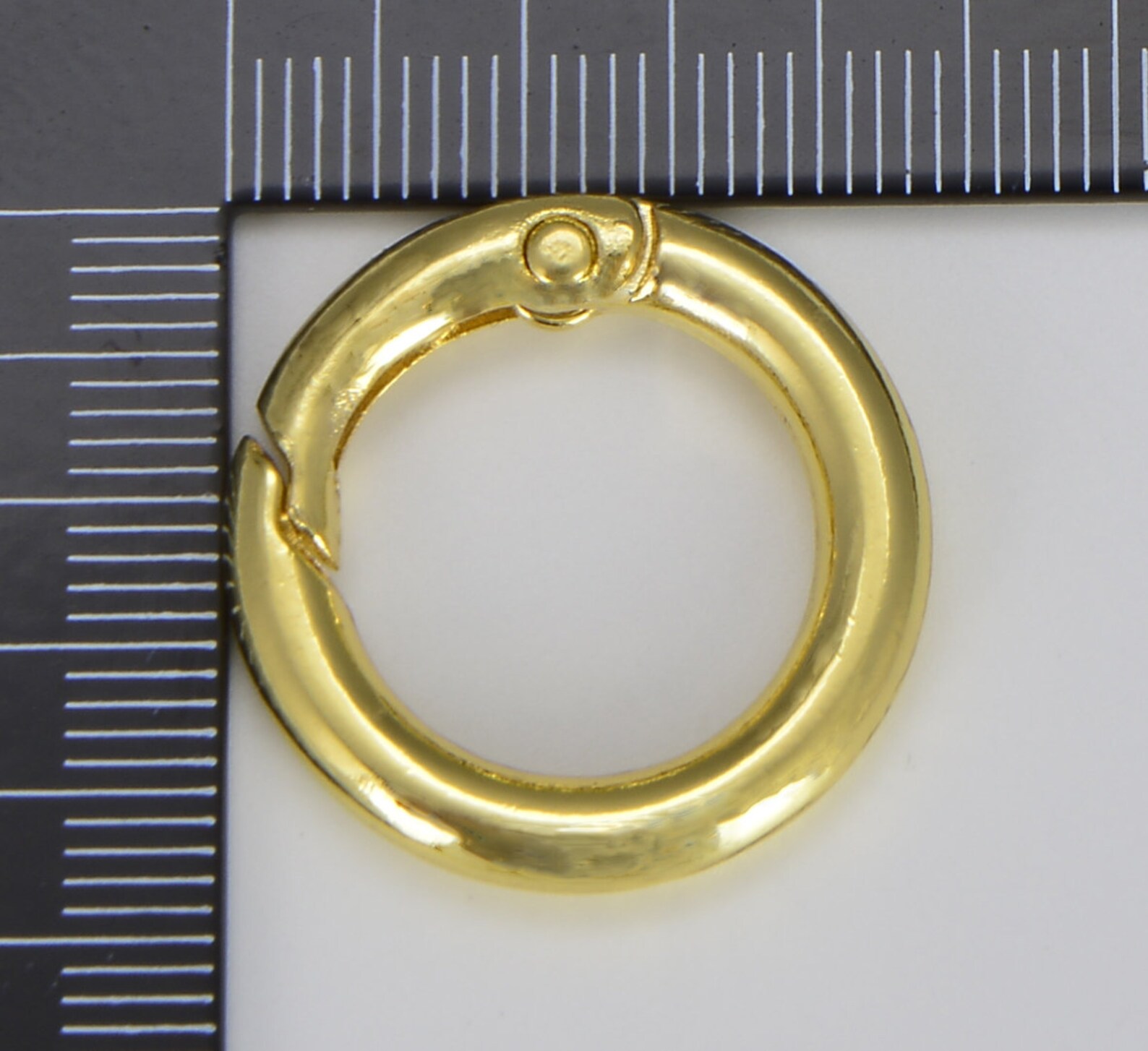 Dainty Gold Spring Gate Ring, Push Gate Ring, 20/24mm Round Circle Ring ...