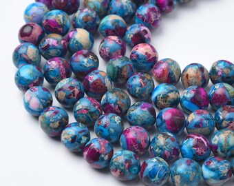 Color Surtido Natural Sedimento Imperial Jaspe Cuentas Redondas Cuentas Sueltas Joyería De Bricolaje Fabricación Para Collar De Pulsera Calidad AAA 6 Mm 8 Mm 10 Mm - España