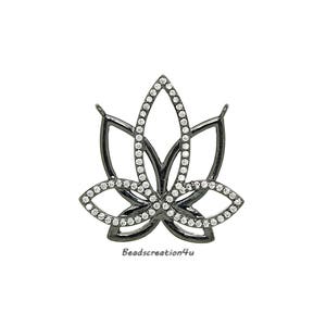 Brejage De Lotus Crystal Pendentif En Strass - Argent - Pour Collier