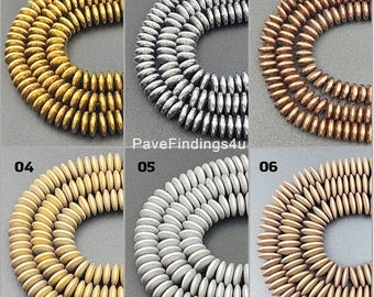 Hematite Beads Grade AAA Natural Gemstone Rondelle Loose Beads 6MM 8MM 10MM 12MM Bulk Lot Options ORG190