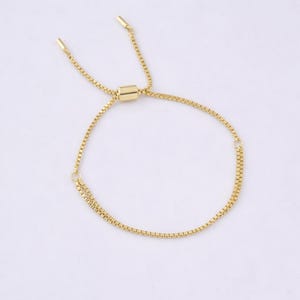 Gold Filled Adjustable Slider Bracelet, Layered Chain Bracelet Base for Charms, Minimal Personalized Bracelet for DIY Jewelry Making, BR110