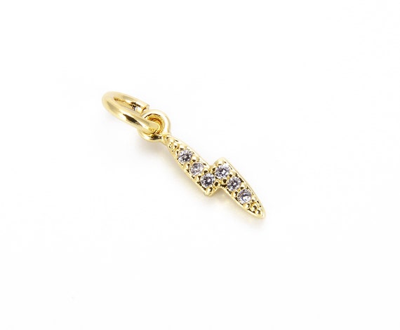 24K Gold Lightning Bolt Necklace 