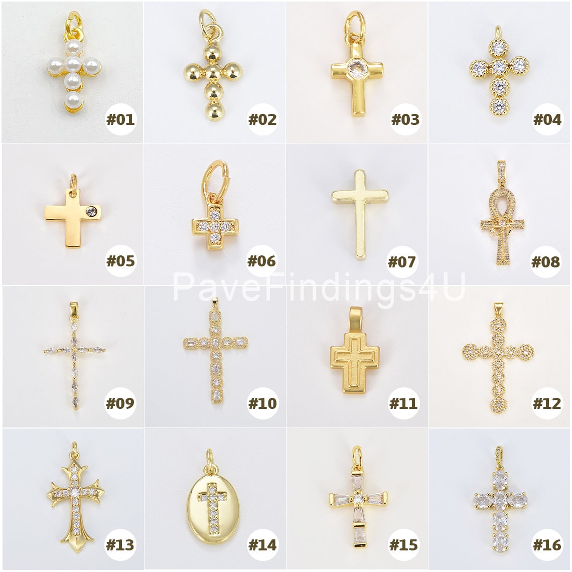 18K Gold Filled Cross Charm Pendant, Minimalist Simple Cross, Gold Cross Charm, Gold Cross Pendant, CZ Cross Charm Pendant, CP_Batch80