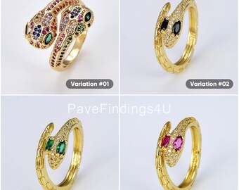18K Gold Snake Ring, Serpent Ring, Dainty Ring, Spiral Snake Ring, Gold Filled Ring, Snake Gold Ring, CZ Micro Pave Ring, RG006
