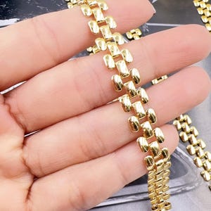 Chaîne de panthère remplie d'or par yard, lien de panthère en gros en vrac pour la fabrication de bijoux, cadeau pour elle, CH340