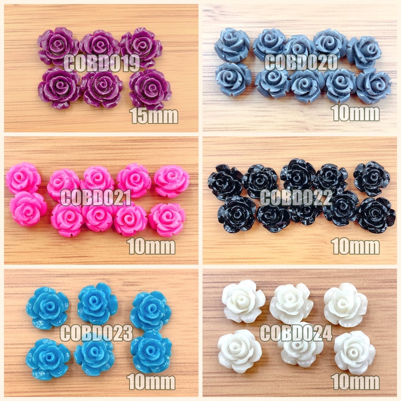 Flower Cabochons Resin Cabochons Flower Shaped 15mm Detailed Rose Cabochons Flower Cabs,COBD019 Flat Back Roses Flatback Roses