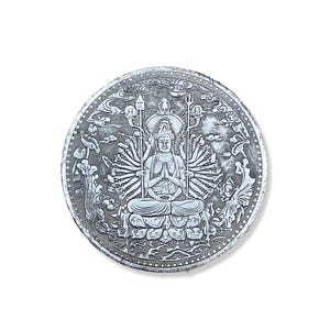 Ciondolo moneta cinese Guan Yin con mille mani, amuleto del Buddha, ciondolo di protezione, collana con ciondolo Guanyin, ciondolo portafortuna, 45 mm, CP2126