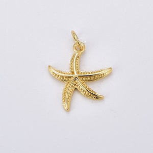 Gold Filled Starfish Charm Pendant, Mini Star Fish Pendant, Sea Star Charm Under The Sea Bracelet Necklace Earrings Jewelry Making, CP1900
