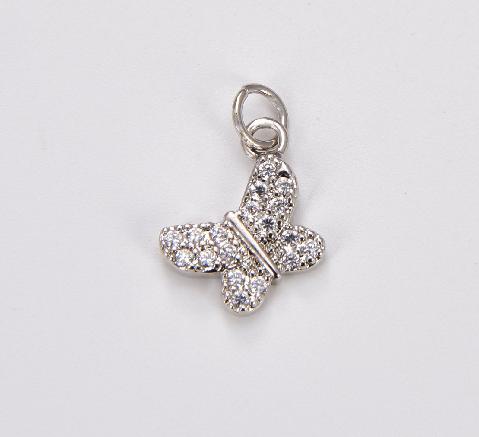 24K Gold Small Butterfly Charm CZ Micro Pave Butterfly - Etsy