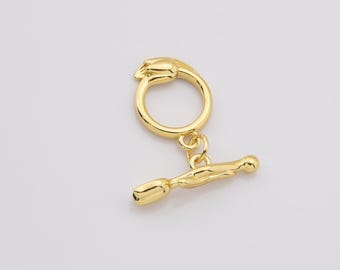 Fechos de alternância OT de flor de rosa preenchidos a ouro, fecho OT de design sofisticado para colar, pulseira, suprimentos para fazer joias faça você mesmo, CL608