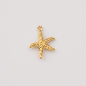 Gold Filled Starfish Charm Pendant, Stainless Steel Ocean Beach Jewelry for DIY Necklace Bracelet Making, Minimalist Gift for Her, SCP179