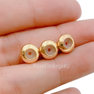 Gold Filled Rondelle Rubber Stopper Beads, 8mm Stopper beads 1mm Hole, Spacer Beads Charm Holder, Bracelet Necklace DIY, CL450