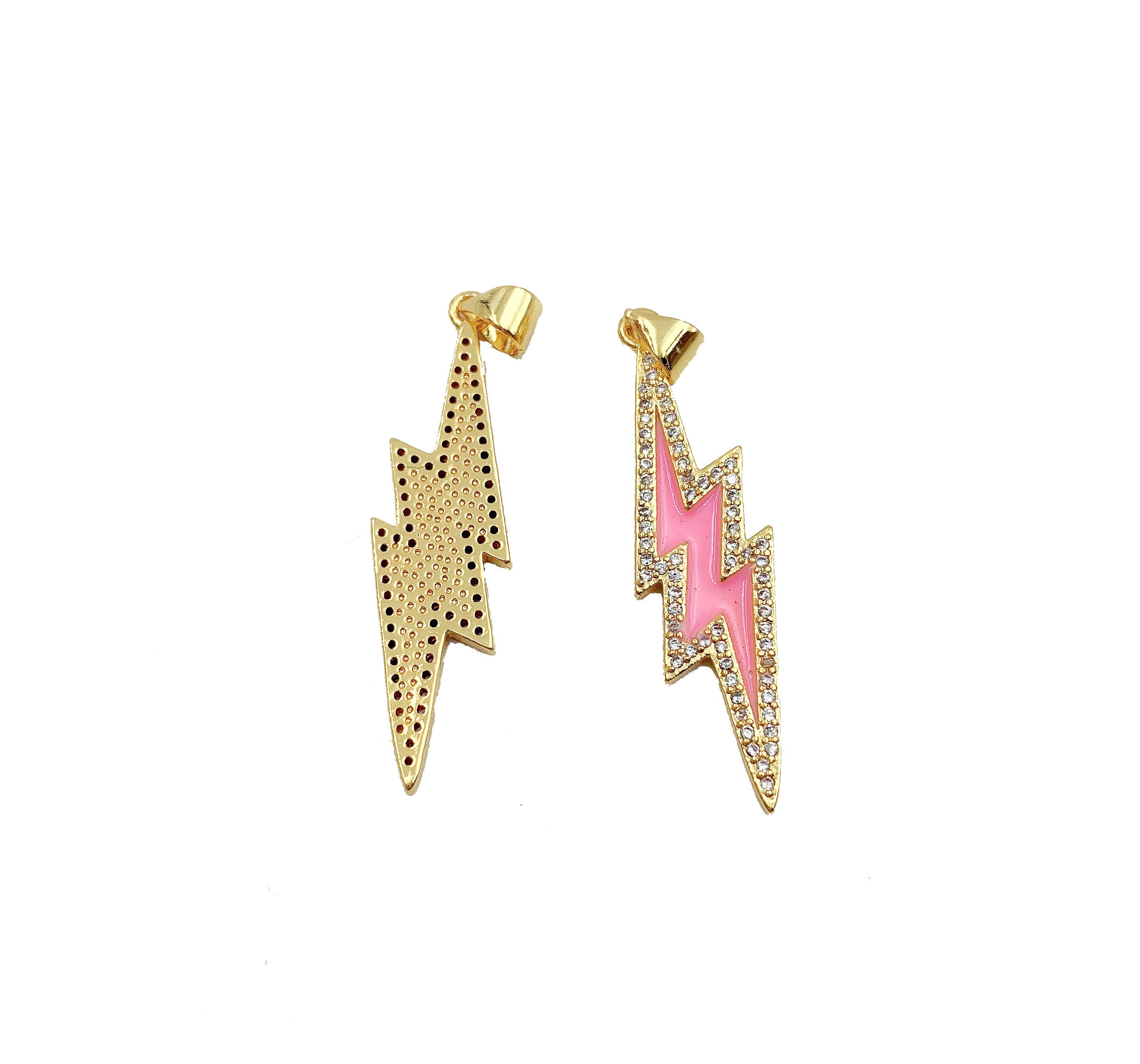 Little Bolt Enamel Necklace - Pink main image 0