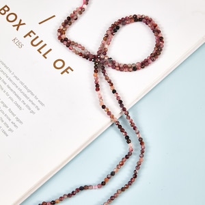 2MM Natural Tourmaline Gemstone Multi Color Grade AAA Micro Faceted Round Beads 15.5 inch Full Strand PRP910