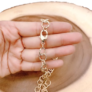 Ready to Use 24K Gold  Chunky Rolo Cable Necklace Chain, Layering Cable Chain Necklace For Charm Jewerly Making, 16&#39; , CH138