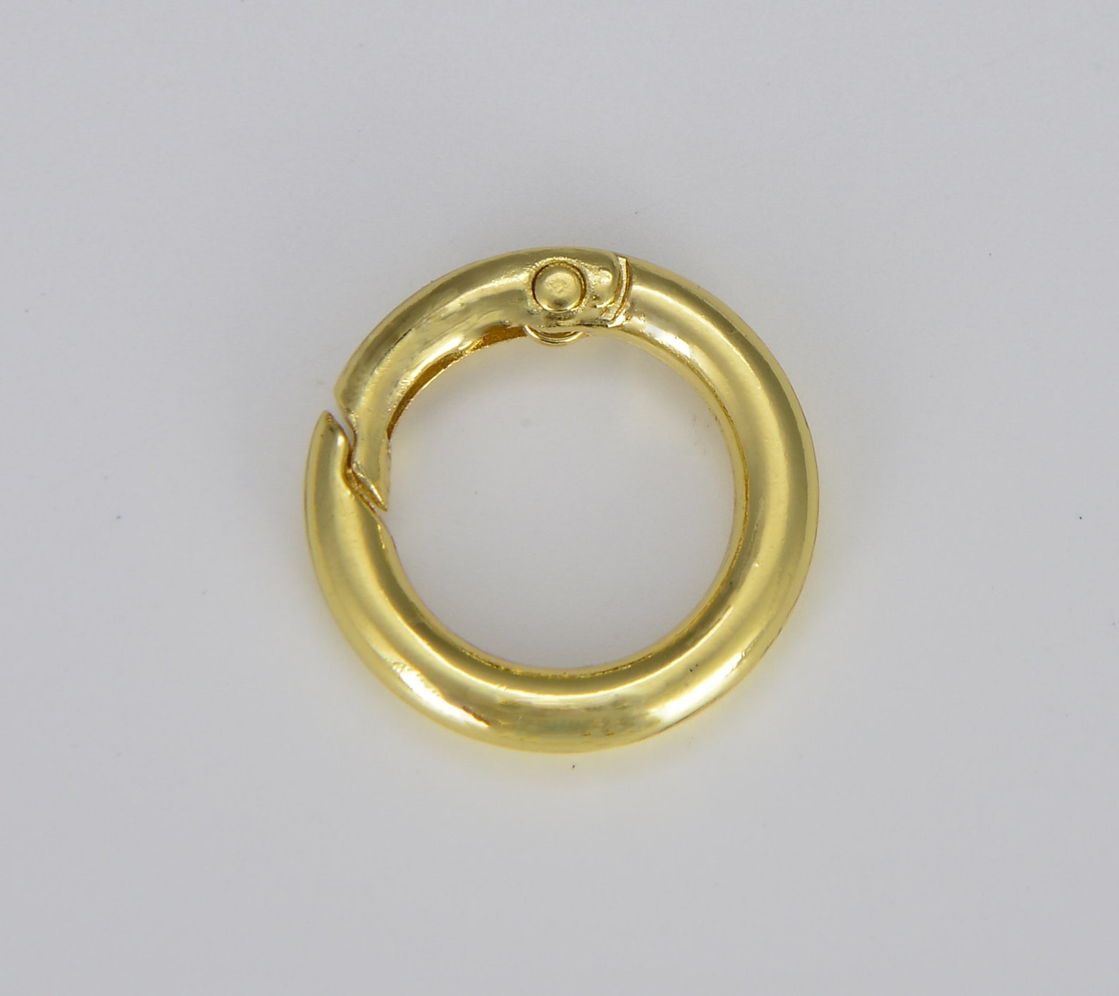 Spring Gate Round Ring Dainty Gold Spring Gate Ring, Push Gate Ring, 20/24mm Round Circle Ring ...
