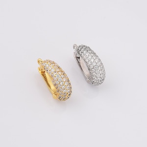 Pave Enhancer Bail Clips Clasp, Gold Filled CZ Charm Holder, Sparkly Pendant Connector for Necklaces & Jewelry Making, 21x13mm, CL209