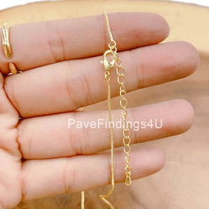 1pc 18&#39;&#39; Ready to Wear Gold Square Box Chain Necklace, Layering Dainty Box Chain for Jewelry Making with Pendant Charm, CH246