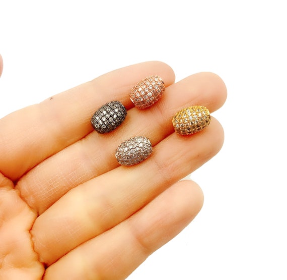 Perline CZ Micro Pave, Perline di Zirconia Cubica, Perline di Collegamento Effetto Diamante, Perline Placcate in Rodio, Perline di Forma Quadrata a Cubo da 8 mm Accessori per Gioielli - Italia