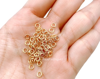 100/ 1000PCS 4mm Open Jump Ring, Gold Jump Rings, Bulk Gold Jump Rings, Jump Rings, 23 Gauge, 4mm, DIY001