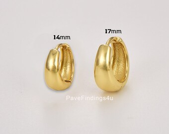 1 pair Thick Huggie Hoop Earrings, Gold Filled Hoop Earrings, Dainty Hoop Earrings, Gold Huggie Hoop, Chunky Gold Hoop, Round Hoop, ER233