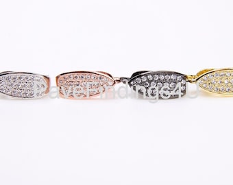 18K Vergoldete CZ PflasterSchließe, abnehmbare Anhängerschließe, Micro Pave Anhänger Enhancer, Bail Connector, 14x6mm, CL210