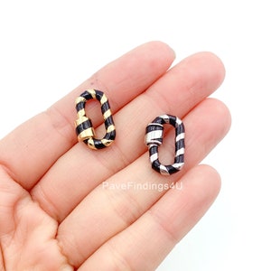 Carabiner Lock, Bracelet Clasp, Screw Clasp, Small Oval Shape Enamel Screw Clasp, Carabiner Screw Clasp, 20x13mm, CL382