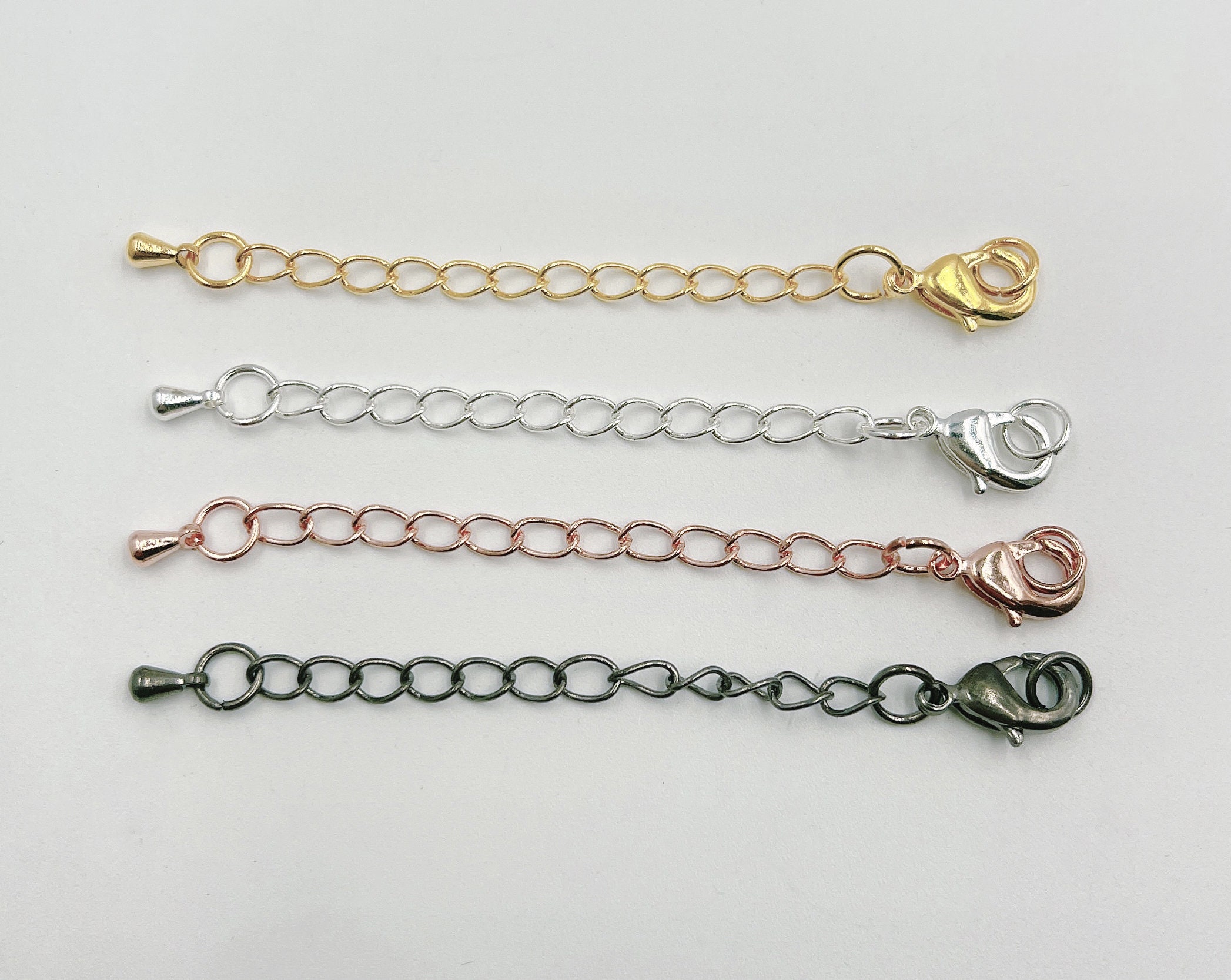 SUPERFINDINGS 14 Pezzi Prolunghe Per Collana In Ottone Placcato 18K – Catene Con Moschettone E Ciondolo Cuore