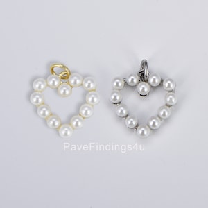 Delicato ciondolo a forma di cuore in oro 18 carati, regalo di San Valentino per lei, ciondolo a forma di cuore per collana, bracciale, fornitura di componenti per ciondoli, CP1386
