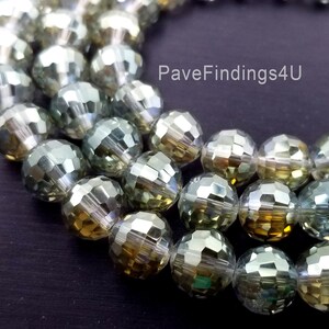 Chinese Crystal Beads | 10mm Faceted Silver Rondelle Shaped Crystal Beads, ORG043