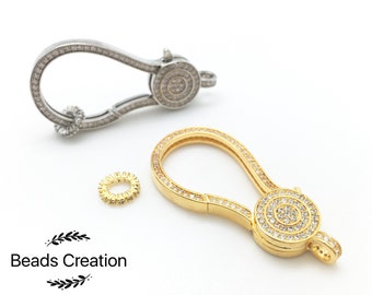 Lobster Clasp 12x24mm - 18K Gold Filled With Cubic Zirconia Micro Pave Hooks