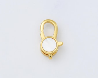 Round Buckle Lobster Clasp, Gold Filled Lobster Claw Shell Pearl Clasp for Necklace Bracelet Jewelry Making Supply, CL582