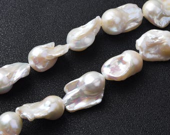 Natural Baroque Freshwater Pearl Beads White Irregular Pearls for Jewelry Making Necklace Bracelet, High Quality Baroque Pearl Bead FWP113