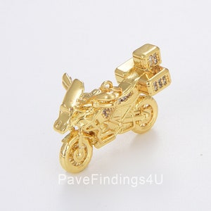 Ciondolo moto riempito d'oro, ciondolo moto 3D, BMW R 1250 GS Adventure Bike, ciondolo motociclista, ciondolo moto dettagliato, CP1690
