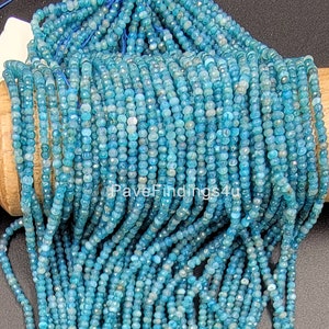 Apatite Faceted Rondelle Beads, 3x2mm Grade AAA High Quality Gemstone, Natural  Apatite Faceted Beads 15.5&quot; Strand PRP698