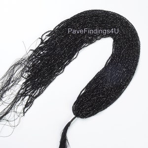 Black Spinel Rondelles Faceted Gemstone Beads Grade AAA+ for Jewelry Making supplies 2mm 15.5&quot; Full Strand PRP518