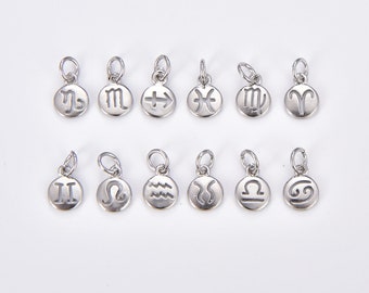 Zodiac Charms, Astrology Jewelry, Gold Filled Aries Taurus Gemini Cancer Virgo Libra Scorpio Sagittarius Capricorn Aquarius, 12x7mm, CP402