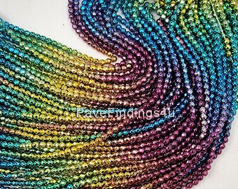 Cuentas de hematita de alta calidad Grado AAA Piedra preciosa natural Facetada Cuentas sueltas redondas 15.5" Opciones de lote a granel de hebra completa 3 mm, 4 mm, 6 mm, PRP791