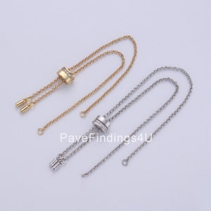 Gold Adjustable Bracelet Half Finished Chain Bracelet Rubber Stopper Silver Rolo Chain Wholesale, BR048