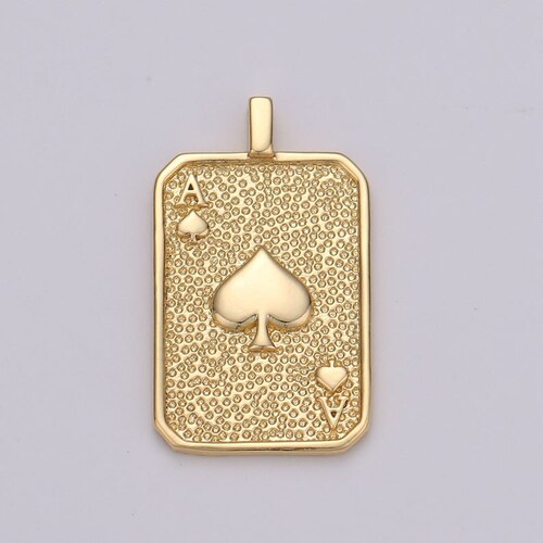 Ace of Spade Charm Gold Medallion Ace 