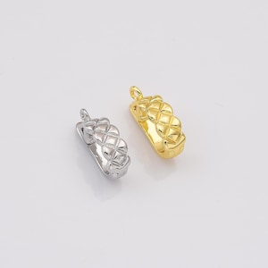 Dainty Bail Clasp, Gold Filled Braided Pendant Holder for DIY Necklace Jewelry Making, Clip-On Charm Connector, Jewelry Supply Finding CL609