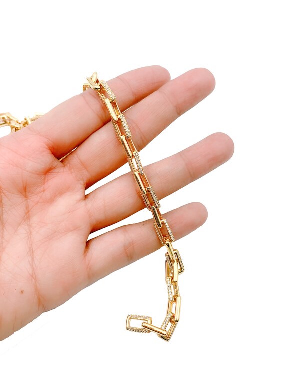 22K Gold Paper Clip Chain Thick 